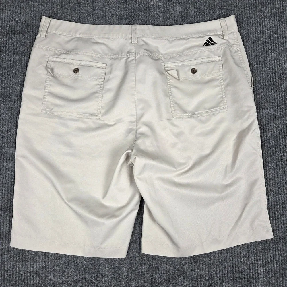 Adidas Mens Climalite Golf Shorts Tan Beige 38 Performance Flat Front 26574